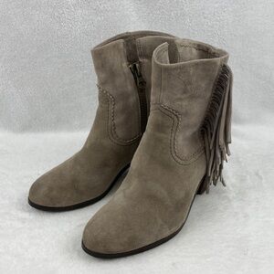 Sam Edelman Fringe Suede Ankle Boots - Tan sz 6.5